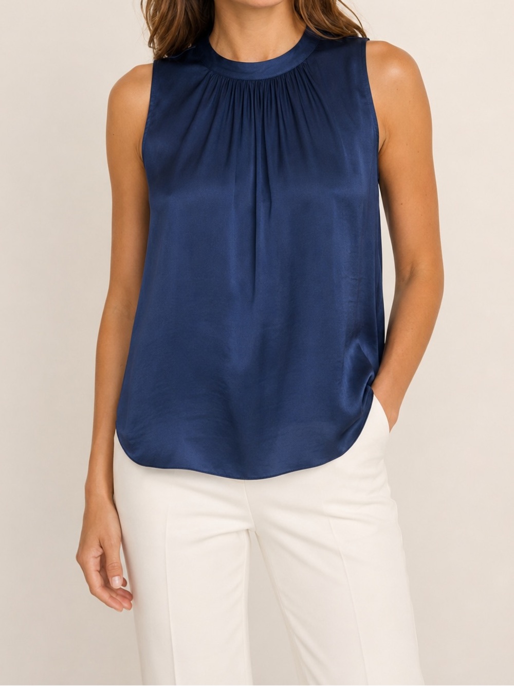 JOIE silky flowy blue Sleeveless blouse size medium‎